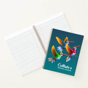 Colourful Hummingbirds in Flight Notebook