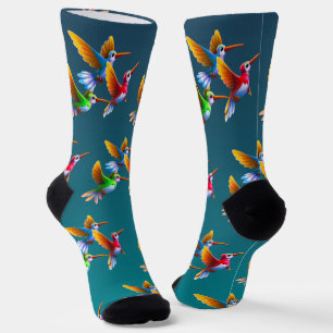 Colourful Hummingbirds in Flight Socks