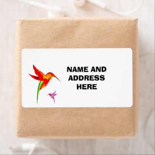 COLOURFUL HUMMINGBIRDS LABELS