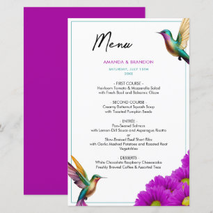 Colourful Hummingbirds Purple Daisies Wedding