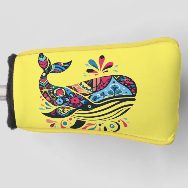 Colourful Humpback Whale  Golf Head Cover (Front)
