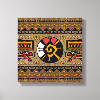 Colourful Hunab Ku Mayan symbol #5 Canvas Print