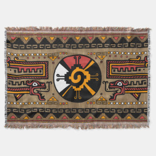 Colourful Hunab Ku Mayan symbol #5 Throw Blanket