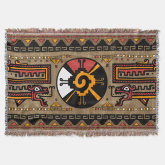 Colourful Hunab Ku Mayan symbol #5 Throw Blanket