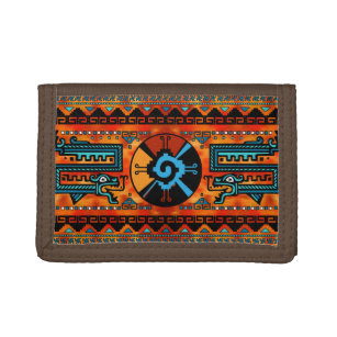 Colourful Hunab Ku Mayan symbol #6 Trifold Wallet