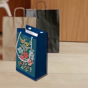 Colourful Hungarian Flowers Small Gift Bag