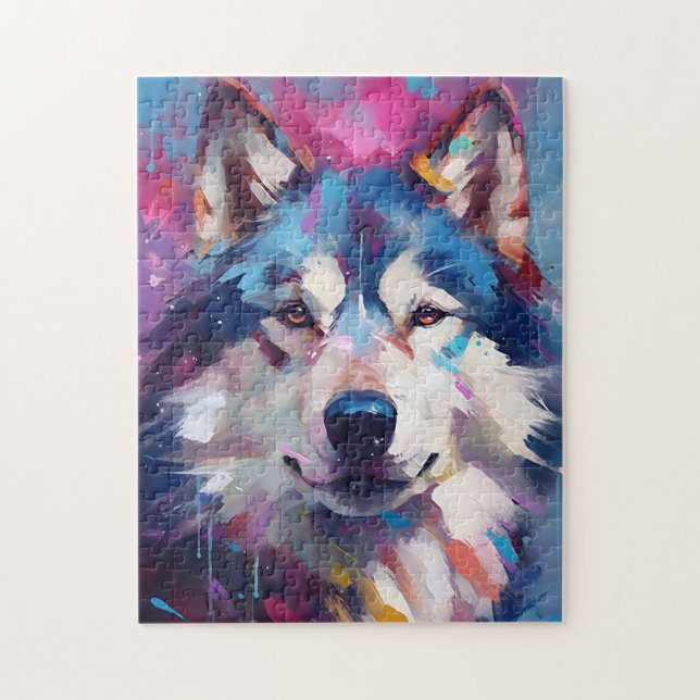 Colourful Husky Jigsaw Puzzle (Vertical)