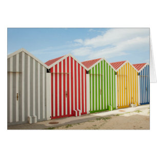 Colourful Huts On Beach