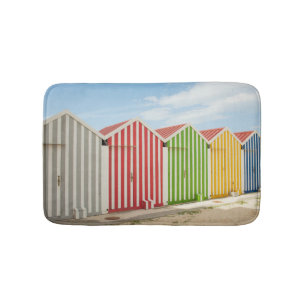 Colourful Huts On Beach Bath Mat