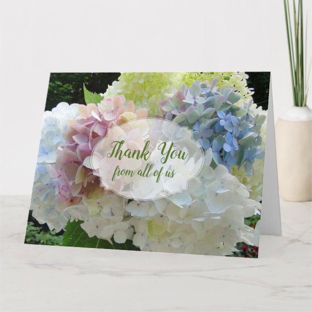 Colourful Hydrangeas Large From All Thank You Card (Front)