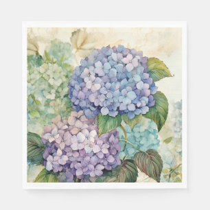 Colourful hydrangeas napkin