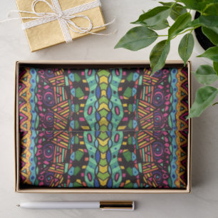 Colourful Hypnotic Geometric Abstract Art Pattern Tissue Paper