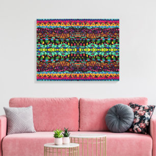 Colourful Hypnotic Voyage Geometric Art Pattern Canvas Print