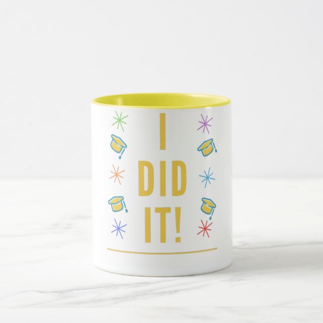 Colourful "I Did It!" Graduation Caps Mug (Center)