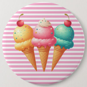 Colourful Ice cream 6 Inch Round Button