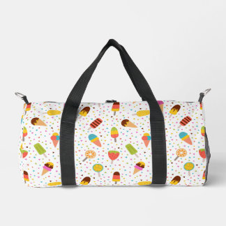Colourful ice cream and confetti pattern duffle bag