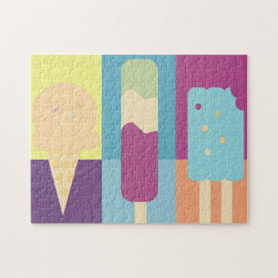 Colourful Ice Cream and Ice Pops Sweet Jigsaw Puzzle