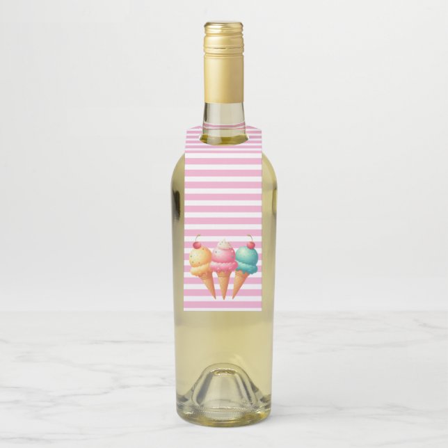 Colourful Ice cream Bottle Tag (On Bottle)