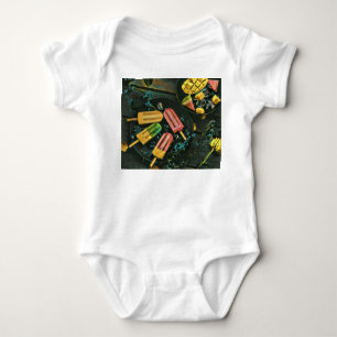 Colourful ice cream cone popsicle baby bodysuit