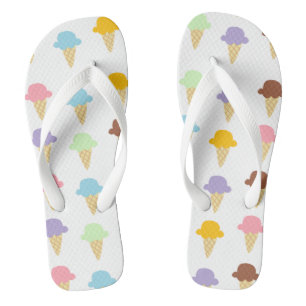 Colourful Ice Cream Cones Flip Flops
