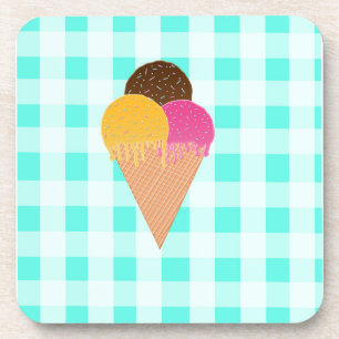 Colourful Ice Cream Illustration Coaster