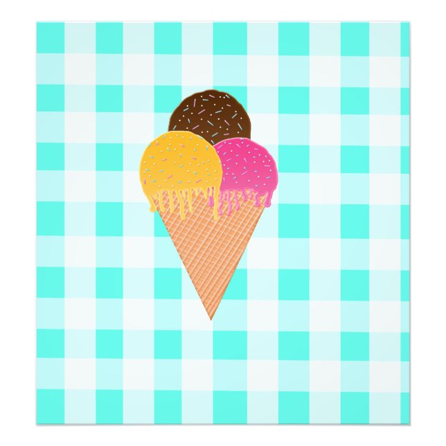 Colourful Ice Cream Illustration Photo Print (Front)