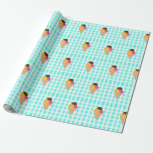 Colourful Ice Cream Illustration Wrapping Paper