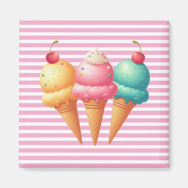Colourful Ice cream Magnet (Front)