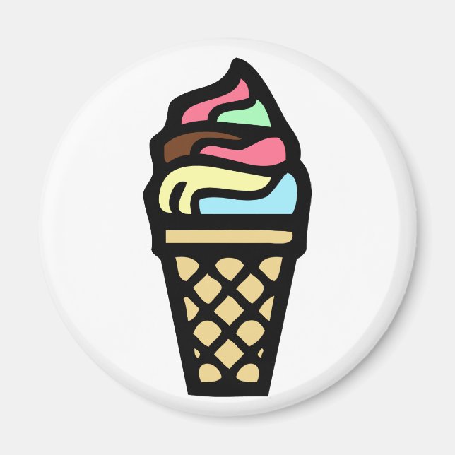 Colourful Ice Cream Magnet (Front)