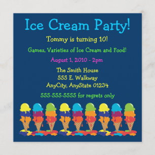 Colourful Ice Cream Party Invitation