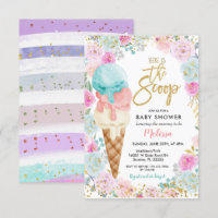 Colourful Ice Cream Pastel Flowers Baby Shower 