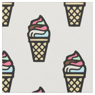 Colourful Ice Cream Pattern Fabric