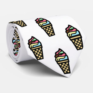 Colourful Ice Cream Pattern Tie