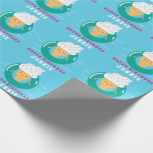 Colourful Ice Cream Pool Party Kids Summer Wrapping Paper