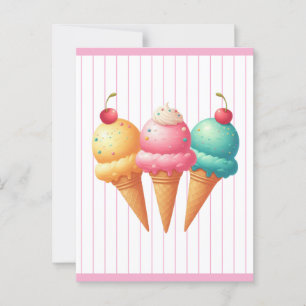 Colourful Ice cream Postcard