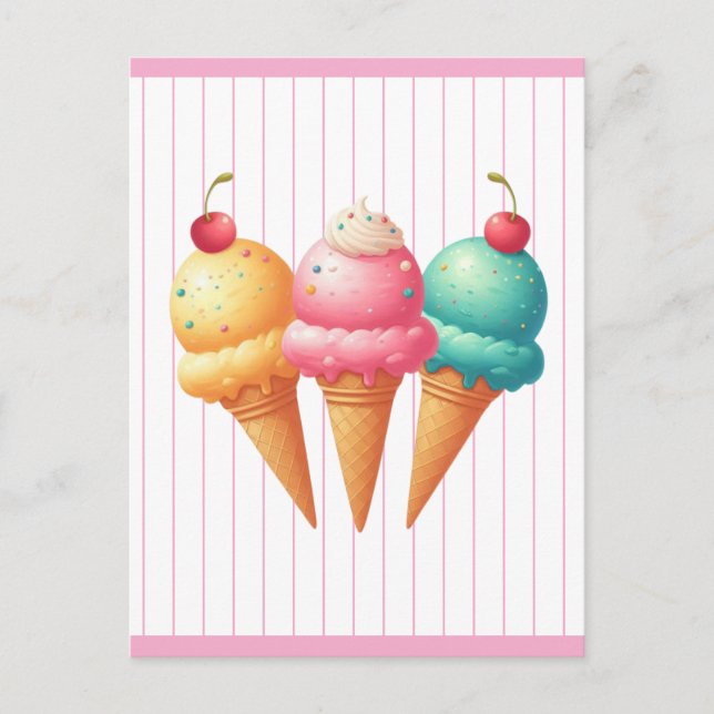 Colourful Ice cream Postcard (Front)