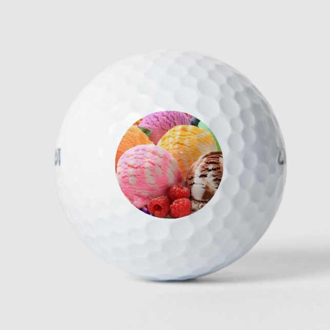 colourful ice cream scoops golf balls (Front)