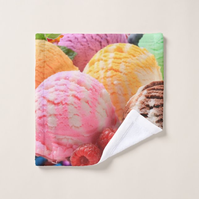 colourful ice cream scoops wash cloth (Wash Cloth)