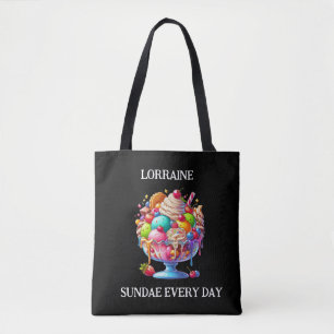 Colourful Ice Cream Sundae – Cute Dessert Illustra Tote Bag