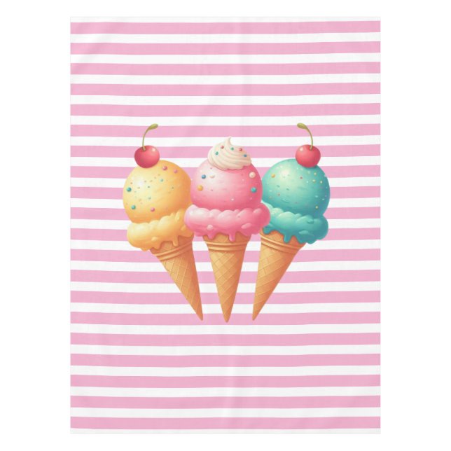 Colourful Ice cream Tablecloth (Front)