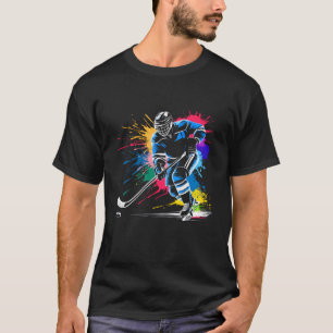 Colourful Ice Hockey Fan Player Tie Dye Colour Spl T-Shirt