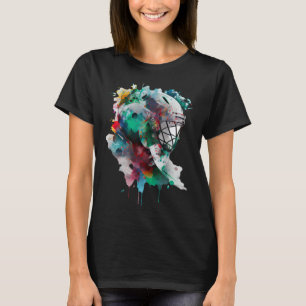 Colourful ice hockey player ice hockey stick ice h T-Shirt
