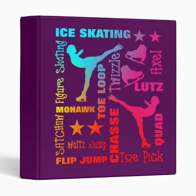 Colourful Ice Skating Theme Terminology Typography Binder (Front/Spine)