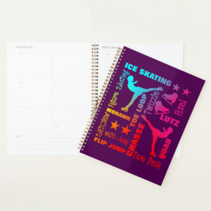 Colourful Ice Skating Theme Terminology Typography Planner