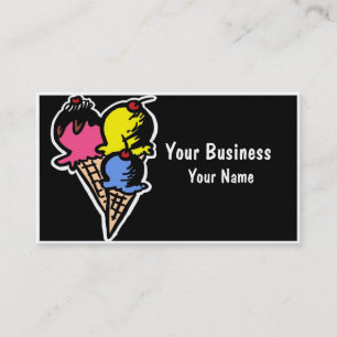 Colourful icecream store custom business cards