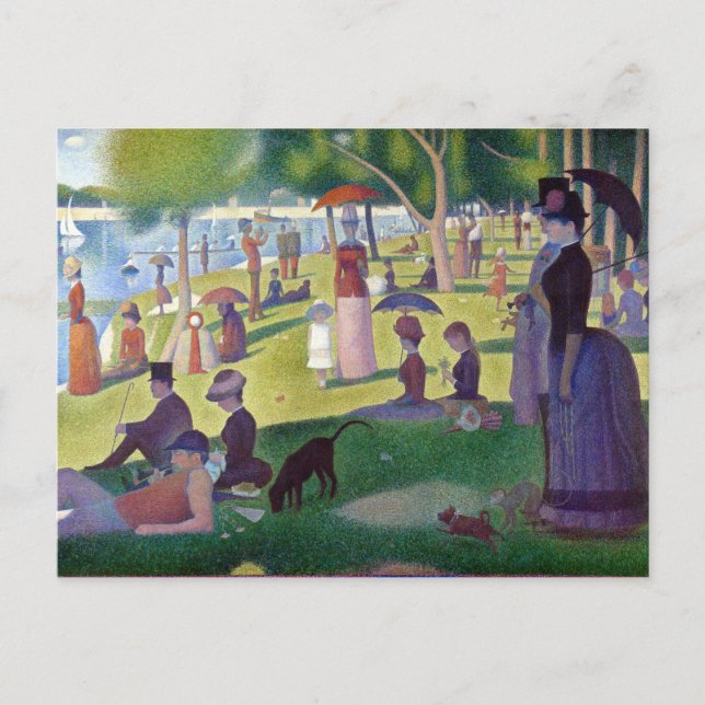Colourful Iconic Georges Seurat La Grande Jatte Postcard (Front)