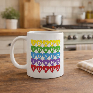 Colourful Idaho Heart Pattern Coffee Mug