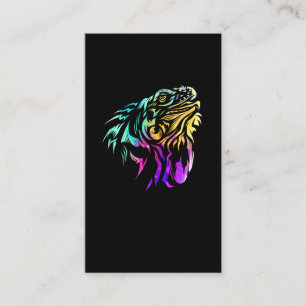 Colourful Iguana Lizard Art Reptile Tropical Anima Business Card