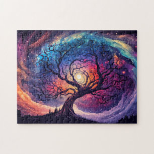 Colourful Illuminating Night Sky Illustration Jigsaw Puzzle