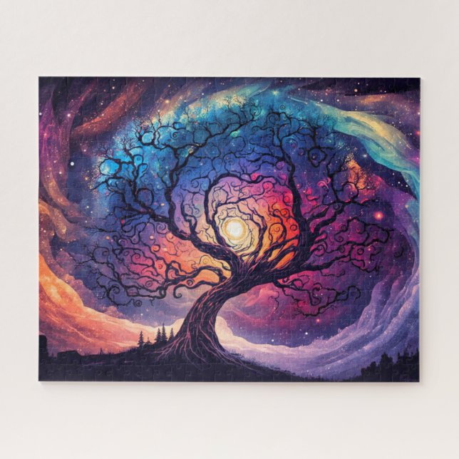 Colourful Illuminating Night Sky Illustration Jigsaw Puzzle (Horizontal)